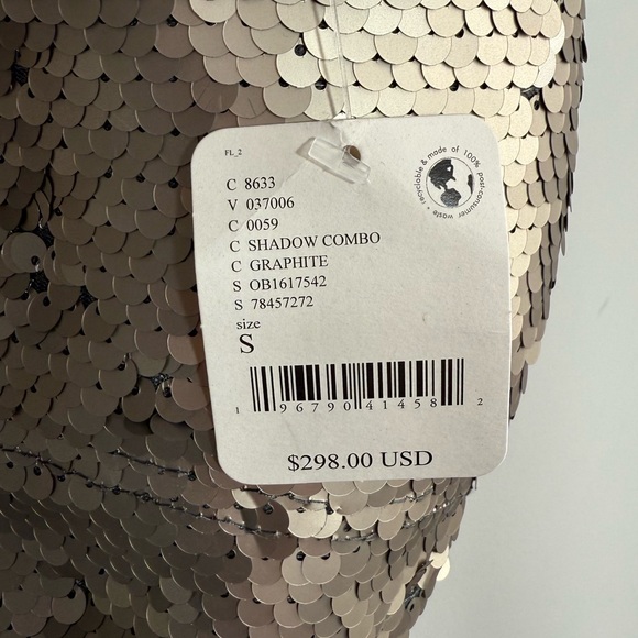 NWT Free People Movement Hit The Slopes Sequin Jacket S Silver Metallic Sherpa - Picture 6 of 16